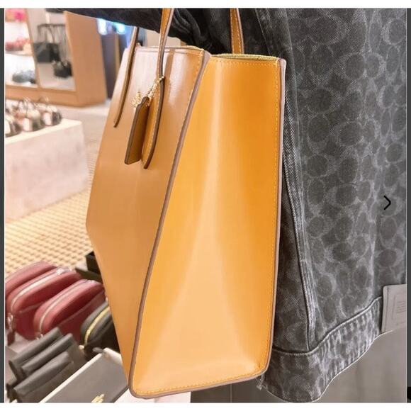 Coach Nina Tote Bag NEW Shade Saddle Brown Leather Purse NWT - Picture 8 of 11